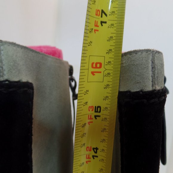 Hogan Multi Colored Block Suede Leather Knee High Zip Up  Riding Boots Sz 9 - Picture 6 of 16